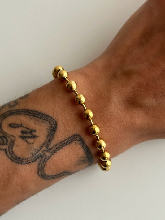 Bracelet Noa doré à perles en acier inoxydable - Monalya