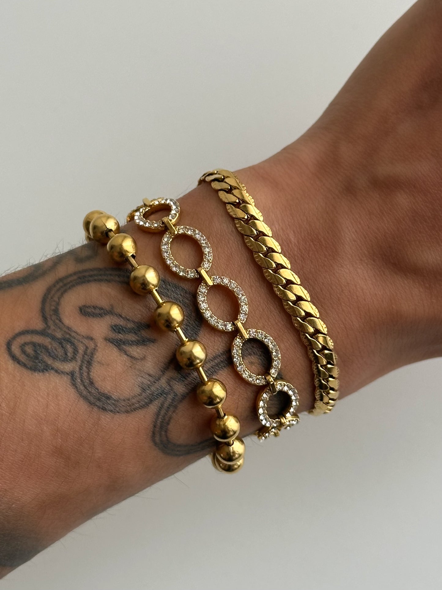 Bracelet Aime doré à chaîne en acier inoxydable compo - Monalya