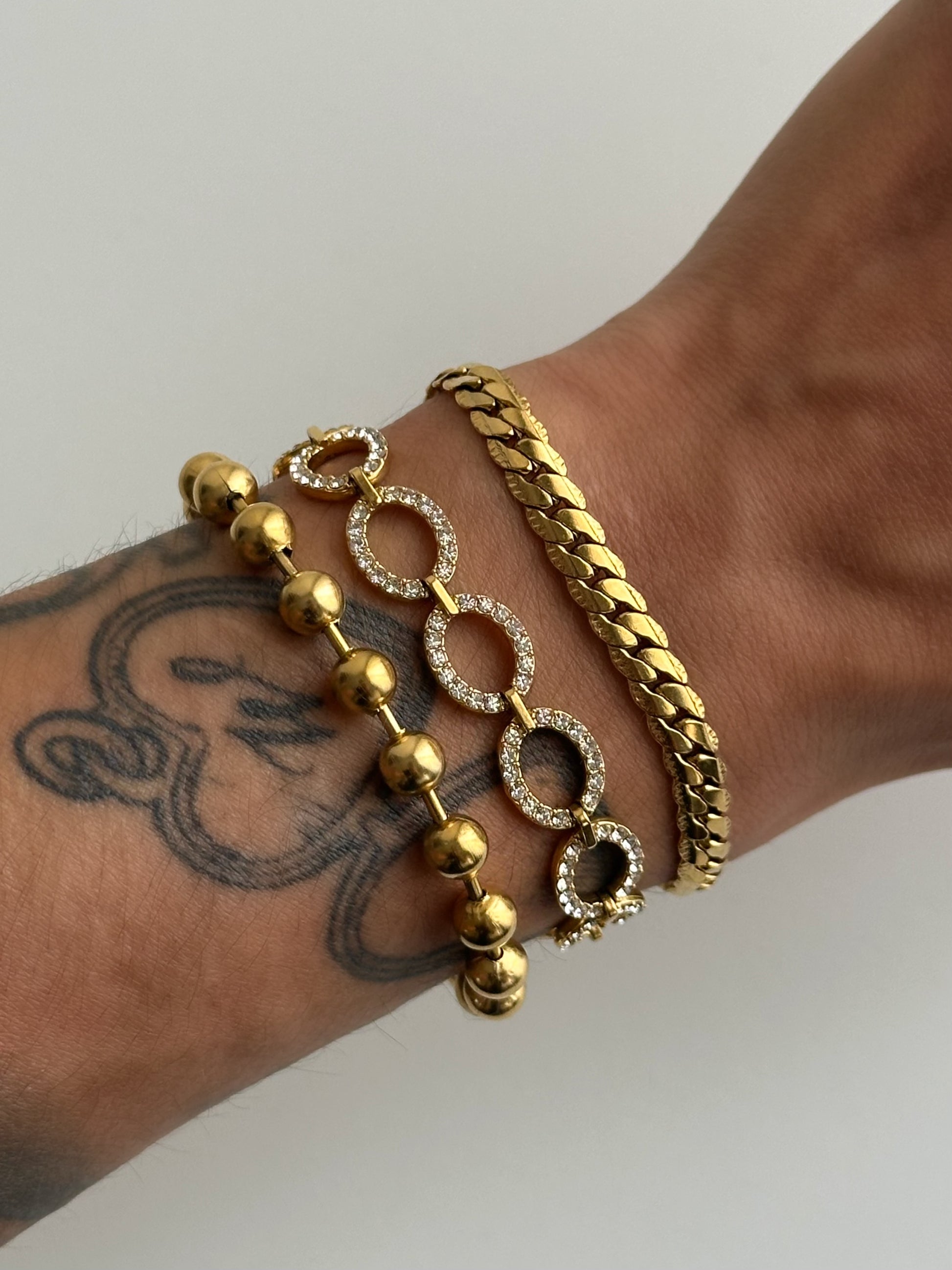 Bracelet Aime doré à chaîne en acier inoxydable compo - Monalya