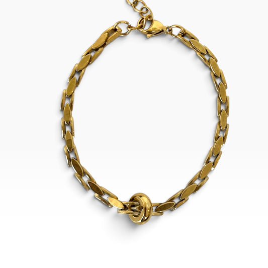 Bracelet Imany doré en acier inoxydable PVD or 18K avec détail central