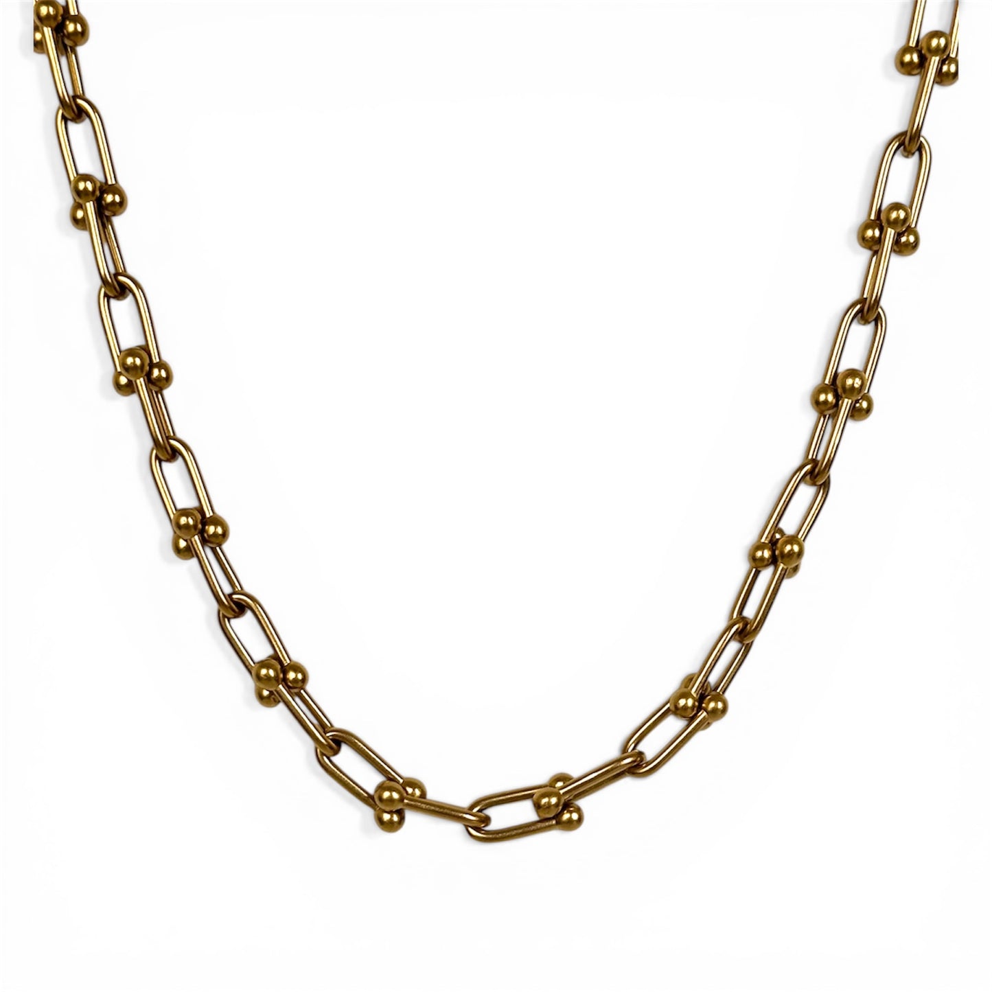 collier Jada acier inoxydable plaqué or 18k maille moderne